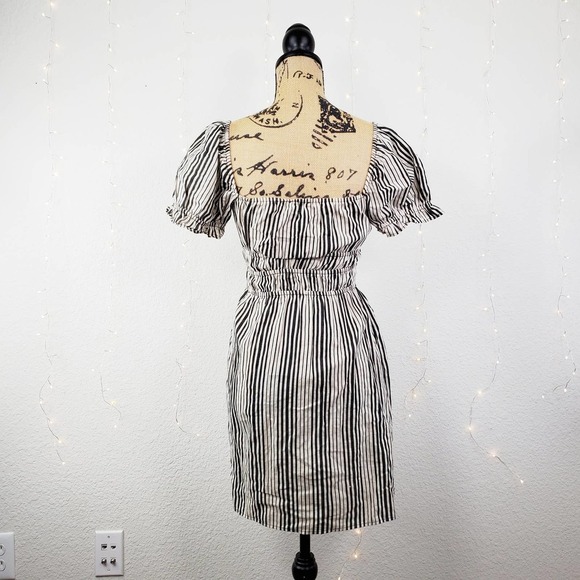 Show Me Your MuMu Sandra Smocked Off The Shoulder Striped Mini Dress Small - Picture 5 of 9